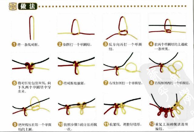 新手入門細繩手鏈編法（史上最全的手繩手鏈基本編法）(36)