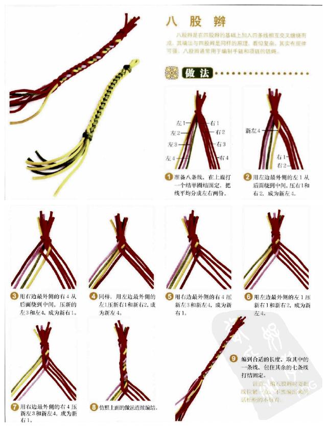 新手入門細繩手鏈編法（史上最全的手繩手鏈基本編法）(32)