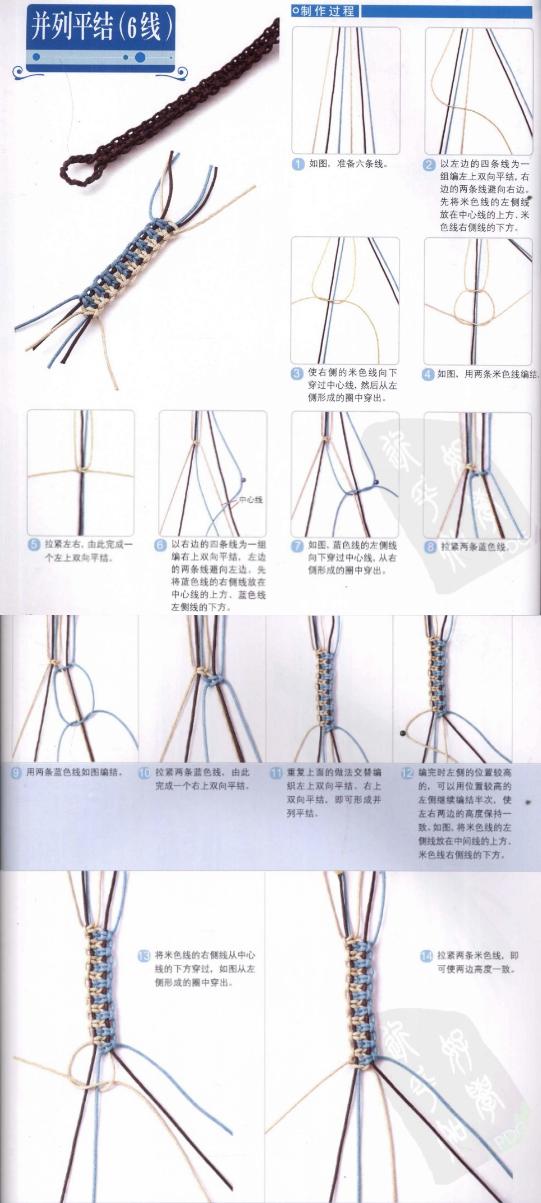 新手入門細繩手鏈編法（史上最全的手繩手鏈基本編法）(26)
