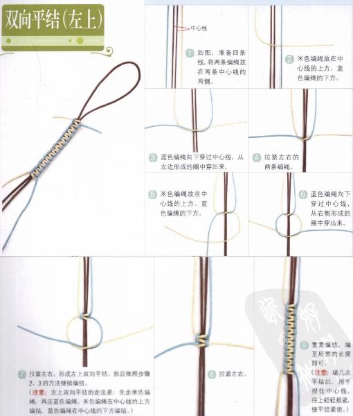 新手入門細繩手鏈編法（史上最全的手繩手鏈基本編法）(27)