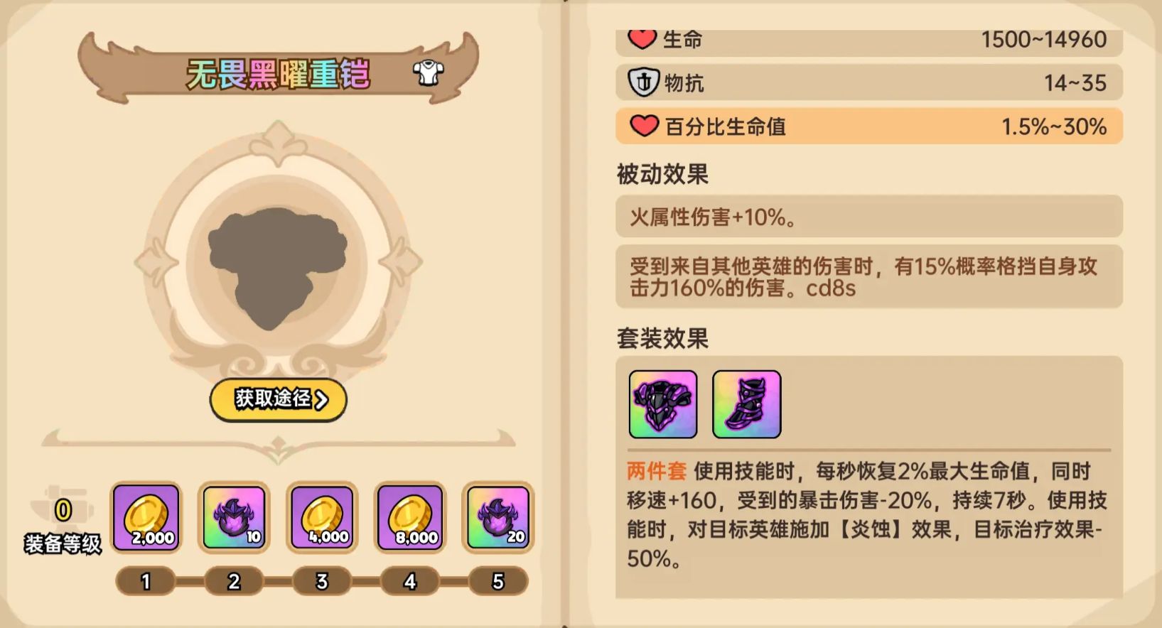 英勇之地防具有哪些-英勇之地全防具一覽