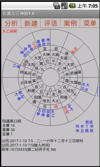 玄奧太乙神數app排盤